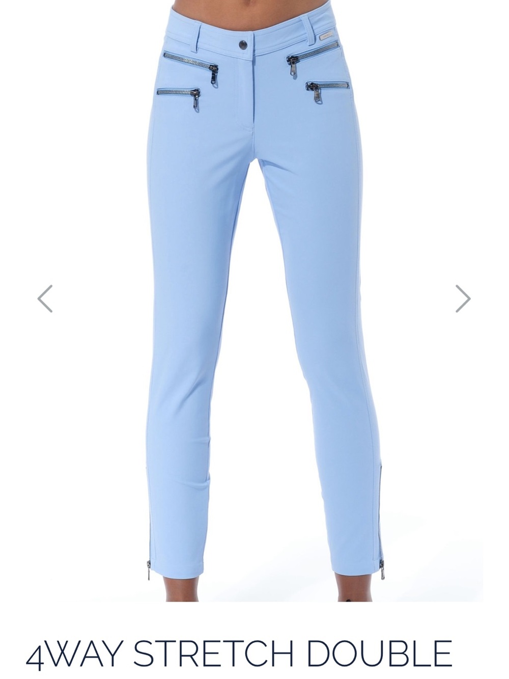 MDC Light Blue Stretch Zip Pocket Skinny Golf Pants